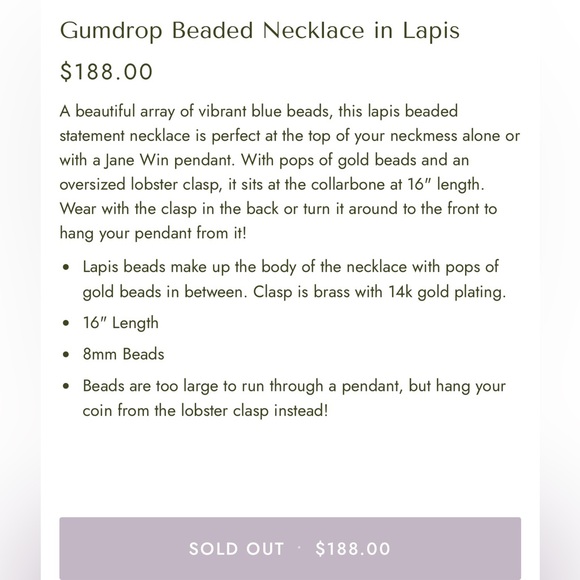 Jane Win Gumdrop Beaded Necklace in Lapis - Picture 8 of 9